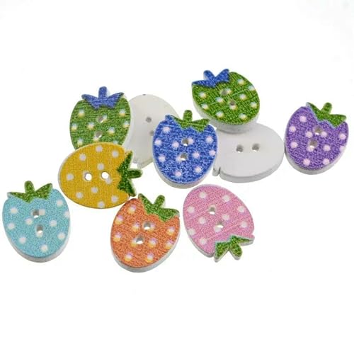 10/50 Stück Blumen-Holzknöpfe mit 2 Löchern für Scrapbooking, Basteln, DIY, Baby, Kinder, Kleidung, Nähzubehör, Knopfdekoration, 7, 16 x 12 mm, 50 Stück von QPFNEI