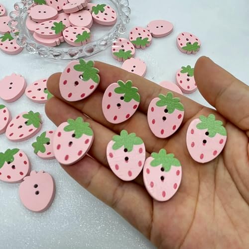 10/50 Stück Erdbeer-Holzknöpfe zum Aufnähen, rosa-rot, gefärbte Holzkleidungsdekoration, handgefertigte Scrapbook-Boutons, 10 Stück, Rosa 10/50 Stück Erdbeer-Holzknöpfe zum Aufnähen, rosa-rot, gefärbte Holzkleidungsdekoration, handgefertigte Scrapbook-Boutons, 10 Stück, Rosa von QPFNEI
