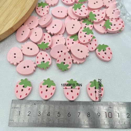 10/50 Stück Erdbeer-Holzknöpfe zum Aufnähen, rosa-rot, gefärbte Holzkleidungsdekoration, handgefertigte Scrapbook-Boutons, 150 Stück, Rosa 10/50 Stück Erdbeer-Holzknöpfe zum Aufnähen, rosa-rot, gefärbte Holzkleidungsdekoration, handgefertigte Scrapbook-Boutons, 150 Stück, Rosa von QPFNEI