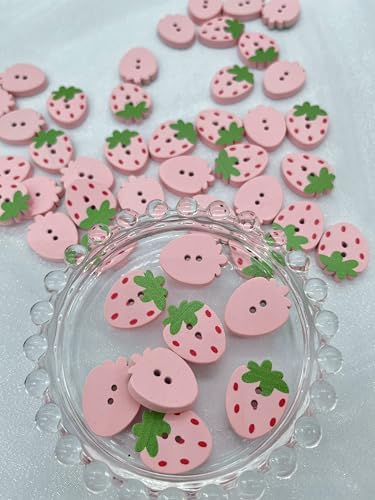 10/50 Stück Erdbeer-Holzknöpfe zum Aufnähen, rosa-rot, gefärbte Holzkleidungsdekoration, handgefertigte Scrapbook-Boutons, 50 Stück, Rosa 10/50 Stück Erdbeer-Holzknöpfe zum Aufnähen, rosa-rot, gefärbte Holzkleidungsdekoration, handgefertigte Scrapbook-Boutons, 50 Stück, Rosa von QPFNEI