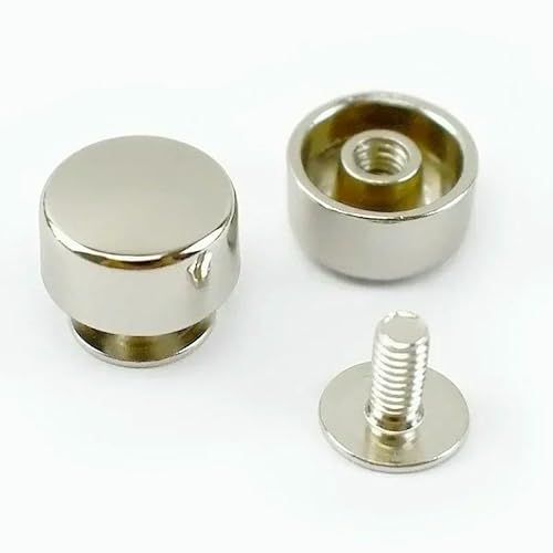 10–50 Stück runde Nietennägel, Schrauben für Taschen, dekorative Nieten, Knöpfe, Nägel, Metallschnalle, Karabinerhaken, Leder, DIY-Hardware, Lederhandwerk, 10 mm, 50 Stück, S von QPFNEI