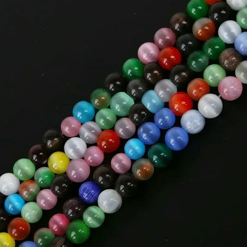 10–98 Stück 4 6 8 mm mehrfarbige Glas-Katzenaugenperlen, glatte, runde, lose Perlen zur Schmuckherstellung, Opalstein, DIY-Armband, gemischte Farbe, 8 mm, 50 Stück 10–98 Stück 4 6 8 mm mehrfarbige Glas-Katzenaugenperlen, glatte, runde, lose Perlen zur Schmuckherstellung, Opalstein, DIY-Armband, gemischte Farbe, 8 mm, 50 Stück von QPFNEI