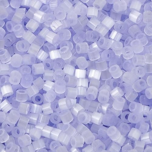 10 Gramm Glasperlen, mehrfarbig, zylinderförmig, Katzenaugen-Imitation, lose Abstandsperlen, DIY-Halskettenschmuck, ca. 2,5 mm Durchmesser, Malve von QPFNEI
