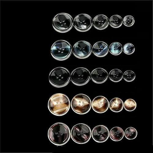 10 Pieces/Lot Luxury Style Round Button DIY Sewing 4-holes Clothes Ornaments buttons Decorative buttons for Coat-mix color 10 pieces-21.3.0mm von QPFNEI