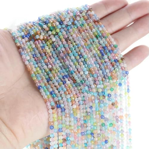 10 Stränge/Los Neue Katzenaugen-Kristallperlen, facettierte lose Glasperlen für die Schmuckherstellung, DIY-Armband, Halskette, Ohrringe, Mix 1–2 mm (1750 Stück) von QPFNEI