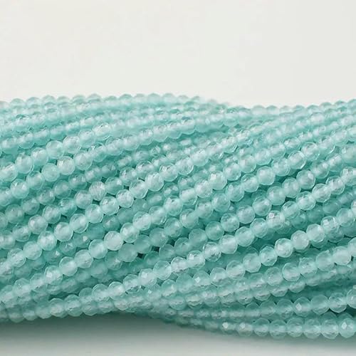 10 Stränge/Los Neue Katzenaugen-Kristallperlen, facettierte lose Glasperlen zur Schmuckherstellung, DIY-Armband, Halskette, Ohrringe, Aquablau, 2 mm (1750 Stück) von QPFNEI