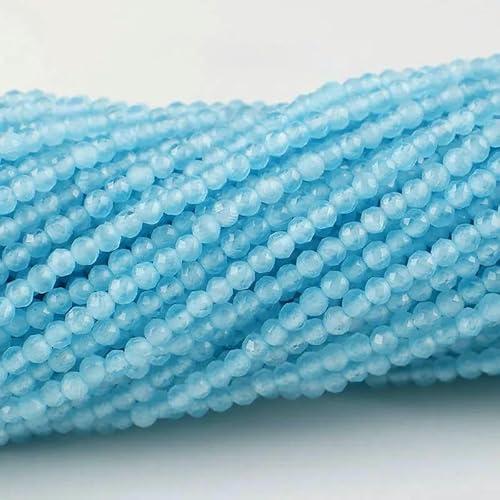 10 Stränge/Los Neue Katzenaugen-Kristallperlen, facettierte lose Glasperlen zur Schmuckherstellung, DIY-Armband, Halskette, Ohrringe, Eisblau, 2 mm (1750 Stück) von QPFNEI