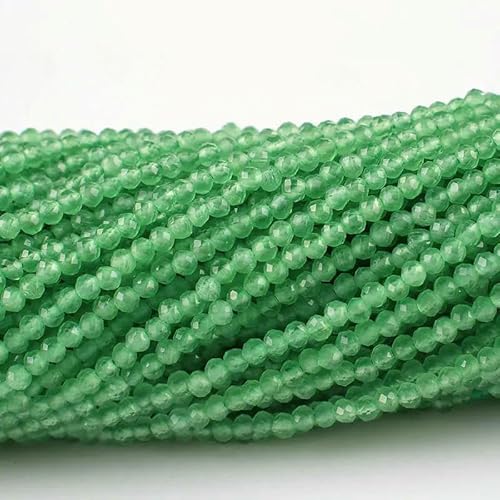 10 Stränge/Los Neue Katzenaugen-Kristallperlen, facettierte lose Glasperlen zur Schmuckherstellung, DIY-Armband, Halskette, Ohrringe, Lagunengrün, 2 mm (1750 Stück) von QPFNEI