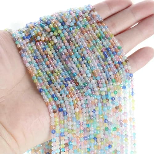 10 Stränge/Los Neue Katzenaugen-Kristallperlen, facettierte lose Glasperlen zur Schmuckherstellung, DIY-Armband, Halskette, Ohrringe, Mix 1–3,0 mm (1150 Stück) von QPFNEI