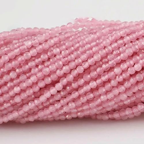 10 Stränge/Los Neue Katzenaugen-Kristallperlen, facettierte lose Glasperlen zur Schmuckherstellung, DIY-Armband, Halskette, Ohrringe, Pfingstrose, Rosa, 2 mm (1750 Stück) von QPFNEI
