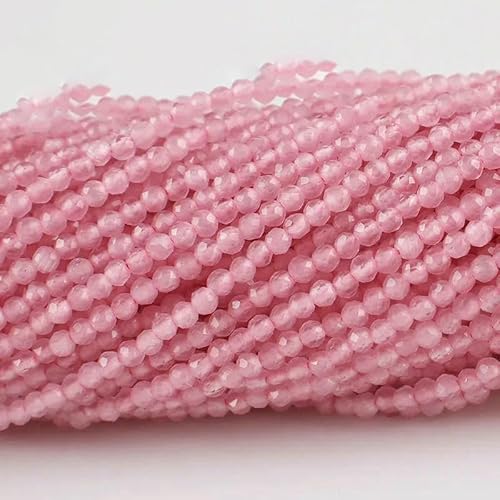 10 Stränge/Los Neue Katzenaugen-Kristallperlen, facettierte lose Glasperlen zur Schmuckherstellung, DIY-Armband, Halskette, Ohrringe, Pfingstrose, Rosa, 2 mm (1750 Stück) von QPFNEI