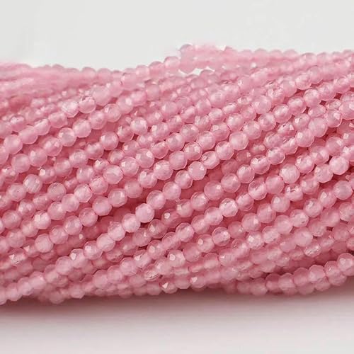 10 Stränge/Los Neue Katzenaugen-Kristallperlen, facettierte lose Glasperlen zur Schmuckherstellung, DIY-Armband, Halskette, Ohrringe, Pfingstrose, Rosa, 3,0 mm (1150 Stück) von QPFNEI
