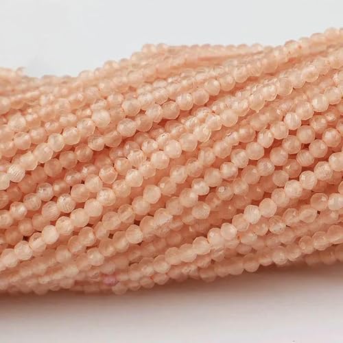 10 Stränge/Los Neue Katzenaugen-Kristallperlen, facettierte lose Glasperlen zur Schmuckherstellung, DIY-Armband, Halskette, Ohrringe, Pfirsich, 2 mm (1750 Stück) von QPFNEI
