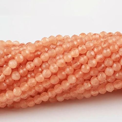 10 Stränge/Los Neue Katzenaugen-Kristallperlen, facettierte lose Glasperlen zur Schmuckherstellung, DIY-Armband, Halskette, Ohrringe, dunkler Pfirsich, 2 mm (1750 Stück) von QPFNEI