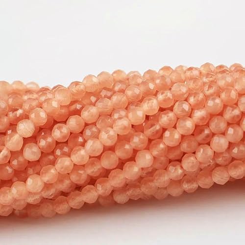 10 Stränge/Los Neue Katzenaugen-Kristallperlen, facettierte lose Glasperlen zur Schmuckherstellung, DIY-Armband, Halskette, Ohrringe, dunkler Pfirsich, 2 mm (1750 Stück) von QPFNEI