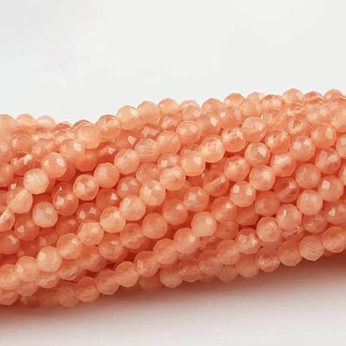 10 Stränge/Los Neue Katzenaugen-Kristallperlen, facettierte lose Glasperlen zur Schmuckherstellung, DIY-Armband, Halskette, Ohrringe, dunkler Pfirsich, 2 mm (1750 Stück) von QPFNEI