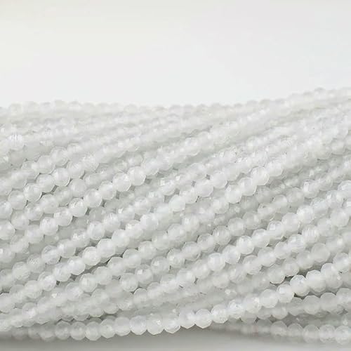 10 Stränge/Los Neue Katzenaugen-Kristallperlen, facettierte lose Glasperlen zur Schmuckherstellung, DIY-Armband, Halskette, Ohrringe, weiß, 2 mm (1750 Stück) von QPFNEI