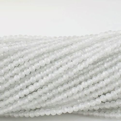 10 Stränge/Los Neue Katzenaugen-Kristallperlen, facettierte lose Glasperlen zur Schmuckherstellung, DIY-Armband, Halskette, Ohrringe, weiß, 2 mm (1750 Stück) von QPFNEI