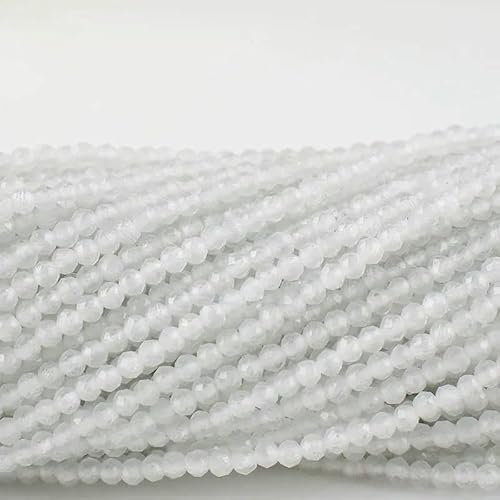 10 Stränge/Los Neue Katzenaugen-Kristallperlen, facettierte lose Glasperlen zur Schmuckherstellung, DIY-Armband, Halskette, Ohrringe, weiß, 3,0 mm (1150 Stück) von QPFNEI