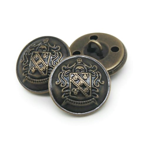 10 Stück/Los 15/18/20/23/25 mm Vintage Kupfer Metallknöpfe Kleidungsstück Mantel Nähzubehör Knöpfe für Kleidung Handwerk DIY-NO15-25mm von QPFNEI