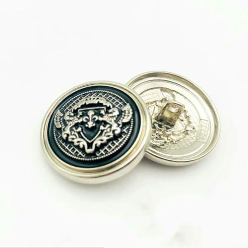 10 Stück/Los Luxus-Metallknopf im britischen Stil für Herren, zum Nähen, hochwertiger Retro-Mantel, Kleidung, Schnalle, runde Manschettenknöpfe, Butto-5-746-3-18MM von QPFNEI