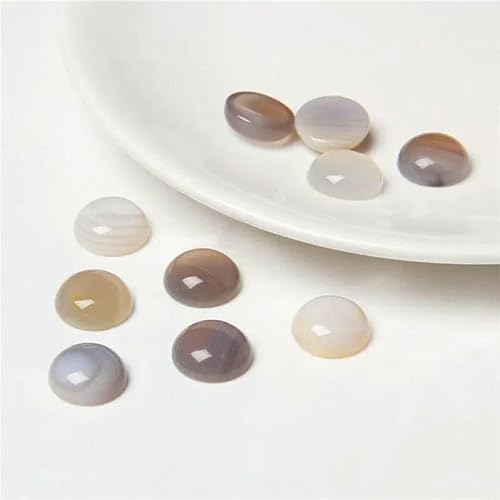 10 Stück/Los Naturstein-Cabochons, runde Perlenfassung, Cabochon-Perlen für Anhänger, Ringe, Ohrringe, Halsketten, Schmuck, DIY-Zubehör, 11. Grauer Achat, 10 mm 10 Stück/Los Naturstein-Cabochons, runde Perlenfassung, Cabochon-Perlen für Anhänger, Ringe, Ohrringe, Halsketten, Schmuck, DIY-Zubehör, 11. Grauer Achat, 10 mm von QPFNEI