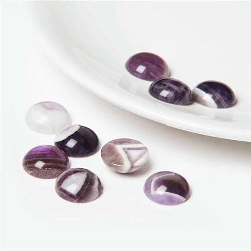 10 Stück/Los Naturstein-Cabochons, runde Perlenfassung, Cabochon-Perlen für Anhänger, Ringe, Ohrringe, Halsketten, Schmuck, DIY-Zubehör, 13.Amethyst, 12 mm 10 Stück/Los Naturstein-Cabochons, runde Perlenfassung, Cabochon-Perlen für Anhänger, Ringe, Ohrringe, Halsketten, Schmuck, DIY-Zubehör, 13.Amethyst, 12 mm von QPFNEI