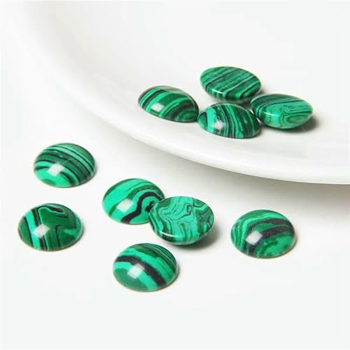 10 Stück/Los Naturstein-Cabochons, runde Perlenfassung, Cabochon-Perlen für Anhänger, Ringe, Ohrringe, Halsketten, Schmuck, DIY-Zubehör, 21.Malachit, 8 mm 10 Stück/Los Naturstein-Cabochons, runde Perlenfassung, Cabochon-Perlen für Anhänger, Ringe, Ohrringe, Halsketten, Schmuck, DIY-Zubehör, 21.Malachit, 8 mm von QPFNEI
