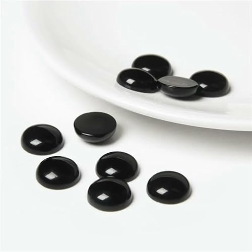 10 Stück/Los Naturstein-Cabochons, runde Perlenfassung, Cabochon-Perlen für Anhänger, Ringe, Ohrringe, Halsketten, Schmuck, DIY-Zubehör, 24. Schwarzer Achat, 4,0 mm 10 Stück/Los Naturstein-Cabochons, runde Perlenfassung, Cabochon-Perlen für Anhänger, Ringe, Ohrringe, Halsketten, Schmuck, DIY-Zubehör, 24. Schwarzer Achat, 4,0 mm von QPFNEI