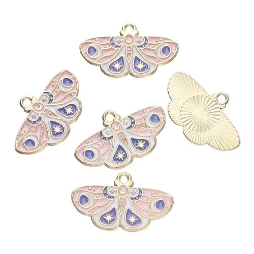 10 Stück/Los Tropfen Öl Legierung Metall Schmetterling Charms Tier Anhänger für DIY Armband Halskette Schmuckherstellung Zubehör-Stil 01-5 Stück von QPFNEI