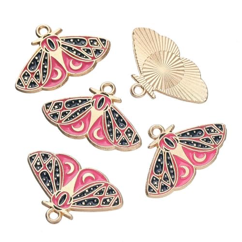 10 Stück/Los Tropfen Öl Legierung Metall Schmetterling Charms Tier Anhänger für DIY Armband Halskette Schmuckherstellung Zubehör-Stil 03-5 Stück von QPFNEI