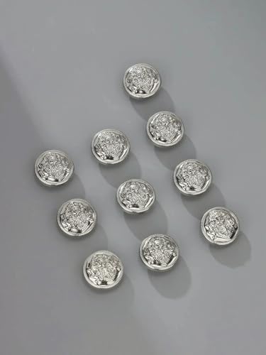 10 Stück/Packung Vintage Löwenkopf Goldfarbene runde Metallknöpfe für DIY-Hemden, Mäntel, Kleidung, Nähknöpfe, Schmuckzubehör-Silber-22mm 10 Stück/Packung Vintage Löwenkopf Goldfarbene runde Metallknöpfe für DIY-Hemden, Mäntel, Kleidung, Nähknöpfe, Schmuckzubehör-Silber-22mm von QPFNEI