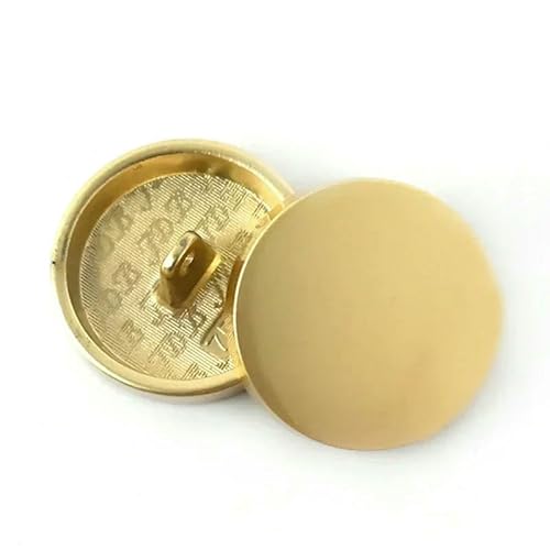 10 Stück 10–28 mm Metallknopf, rund, für Mantel, Jacke, Kleid, flach, Pilz, dekorative Knöpfe, DIY-Kleidung, Schnalle, Nähzubehör, E3-1, Mattgold, 15 mm von QPFNEI