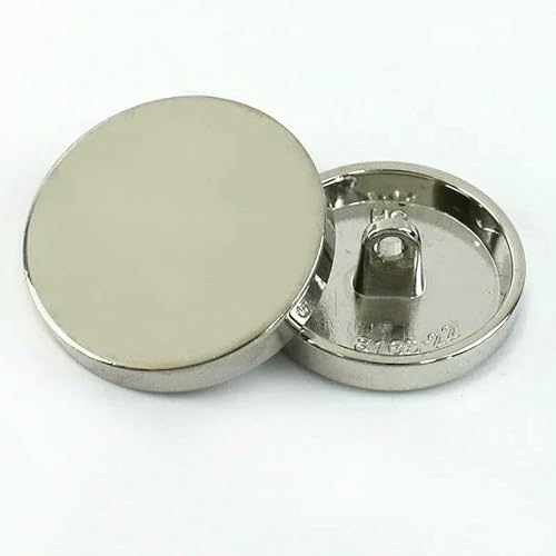 10 Stück 10–28 mm flache runde Metallknöpfe zum Nähen von Hemden, Handtaschen, Knöpfen, Kleidungsstücken, Jeans, Dekorverschluss, DIY, handgefertigtes Zubehör, Silber, 10 mm von QPFNEI