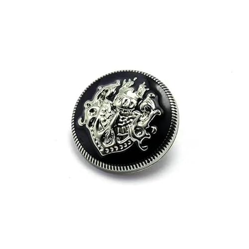 10 Stück 10 mm - 28 mm Metall-Doppellöwenknöpfe, geschnallt, britischer College-Stil, Schulmantel, exquisite Schnalle aus Legierung, ML-2-265-4-28 mm von QPFNEI