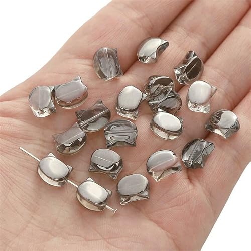 10 Stück 10 x 8 mm bunte Glasperlen, Katzenkopf-Perlen, Charm für Armbänder, Halsketten, Ringe, Schmuckherstellung, DIY-Bastelzubehör, Grau 10 Stück 10 x 8 mm bunte Glasperlen, Katzenkopf-Perlen, Charm für Armbänder, Halsketten, Ringe, Schmuckherstellung, DIY-Bastelzubehör, Grau von QPFNEI