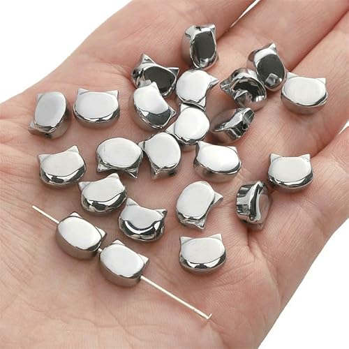 10 Stück 10 x 8 mm bunte Glasperlen Katzenkopfperlen Charm für Armbänder, Halsketten, Ringe, Schmuckherstellung, DIY-Bastelzubehör, Rhodium 10 Stück 10 x 8 mm bunte Glasperlen Katzenkopfperlen Charm für Armbänder, Halsketten, Ringe, Schmuckherstellung, DIY-Bastelzubehör, Rhodium von QPFNEI