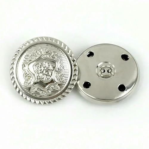 10 Stück 12–30 mm Metallknöpfe für Jacken, Mäntel, Retro-Kupfer-Ösenknopf, Kleidungsdekoration, Schnallenverschluss, DIY-Nähzubehör, B3-15, Silber, 12 mm 10 Stück 12–30 mm Metallknöpfe für Jacken, Mäntel, Retro-Kupfer-Ösenknopf, Kleidungsdekoration, Schnallenverschluss, DIY-Nähzubehör, B3-15, Silber, 12 mm von QPFNEI