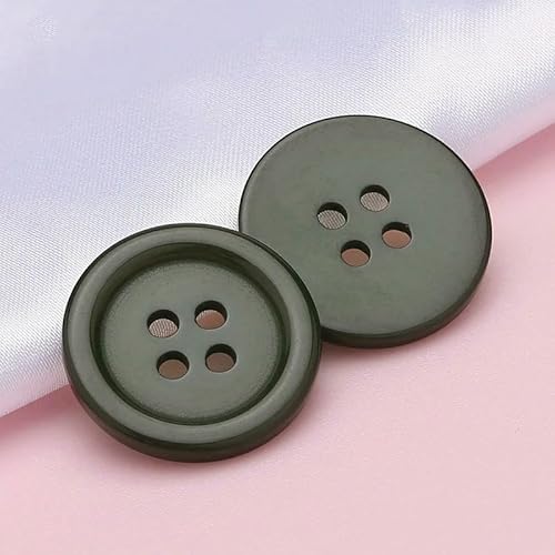 10 Stück 25 mm bunte 4-Loch-Knöpfe für Kinderkleidung, Hemden, runde Harzknöpfe für Handarbeiten, DIY-Nähzubehör-11–23,0 mm (10 Stück) von QPFNEI