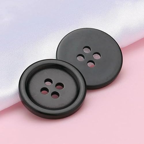 10 Stück 25 mm bunte 4-Loch-Knöpfe für Kinderkleidung, Hemden, runde Harzknöpfe für Handarbeiten, DIY-Nähzubehör-2–25 mm (10 Stück) von QPFNEI