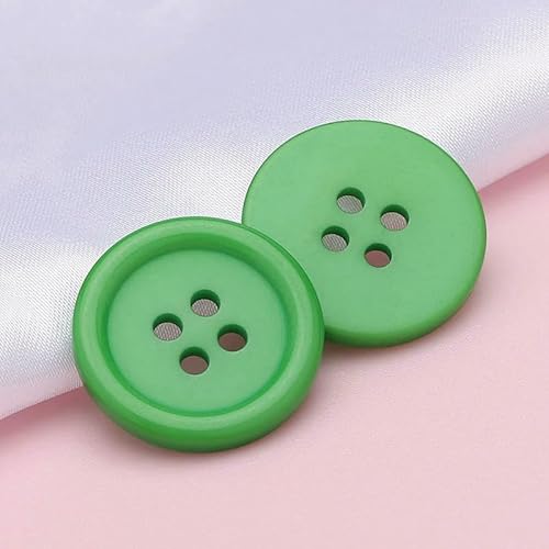10 Stück 25 mm bunte 4-Loch-Knöpfe für Kinderkleidung, Hemden, runde Harzknöpfe für Handarbeiten, DIY-Nähzubehör-6–25 mm (10 Stück) von QPFNEI