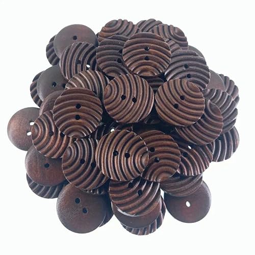 10 Stück 4-Loch-Holzknöpfe in Naturkaffeebraun mit geschnitztem Holz, DIY-Bastelknöpfe zum Nähen von Kleidungszubehör, 2,5 cm, Antikkupfer 10 Stück 4-Loch-Holzknöpfe in Naturkaffeebraun mit geschnitztem Holz, DIY-Bastelknöpfe zum Nähen von Kleidungszubehör, 2,5 cm, Antikkupfer von QPFNEI