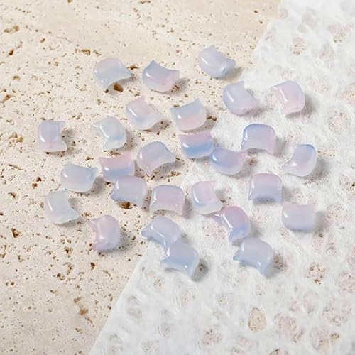 10 Stück 6 x 7 mm Katzenkopf-Glasperlen, süße Lampwork-Perlen, zum Basteln von Armbändern, Halsketten, Ohrringen, Zubehör – Lanzi – 7 mm (10 Stück) von QPFNEI