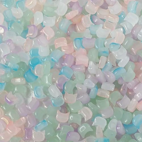 10 Stück 6 x 7 mm Katzenkopf-Glasperlen, süße Lampwork-Perlen, zum Basteln von Armbändern, Halsketten, Ohrringen, Zubehör – Mix – 7 mm (10 Stück) von QPFNEI