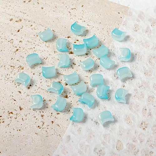 10 Stück 6 x 7 mm Katzenkopf-Glasperlen, süße Lampwork-Perlen, zum Basteln von Schmuckstücken für Armbänder, Halsketten, Ohrringe, Zubehör-lan-7 mm (10 Stück) von QPFNEI