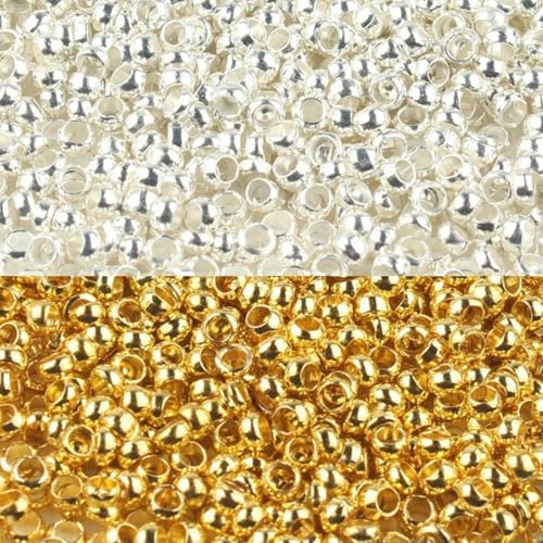10 Stück Edelstahl-Quetschperlen, Stopperperlen für Schmuckherstellung, Zubehör, DIY-Armband, Halskette, runde Quetschspitzen, Abdeckung, 2 mm, 500 Stück, silberfarben 10 Stück Edelstahl-Quetschperlen, Stopperperlen für Schmuckherstellung, Zubehör, DIY-Armband, Halskette, runde Quetschspitzen, Abdeckung, 2 mm, 500 Stück, silberfarben von QPFNEI