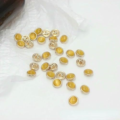 10 Stück Edelsteinknöpfe, 11 mm, rund, glänzend, Edelstein, goldfarben, Metallknöpfe, Damenrock, Blusenknöpfe, Gelb, 11 mm 10 Stück Edelsteinknöpfe, 11 mm, rund, glänzend, Edelstein, goldfarben, Metallknöpfe, Damenrock, Blusenknöpfe, Gelb, 11 mm von QPFNEI