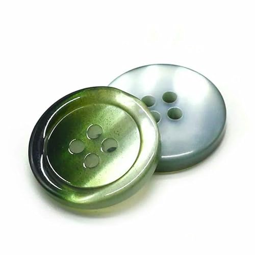 10 Stück Farbverlaufsharzknöpfe mit 4 Löchern, Nähzubehör, DIY-Kleidung, Mantel, Anzug, Pullover, Knopf, 15 mm, Grün, 20 mm von QPFNEI