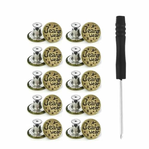 10 Stück Jeansknöpfe aus Metall, 17 mm, Ersatz-Reparaturset für schraubenlose Knöpfe, abnehmbare Jeansschnallen ohne Nägel, Kleidungs- und Hosennadeln, Stil 13 10 Stück Jeansknöpfe aus Metall, 17 mm, Ersatz-Reparaturset für schraubenlose Knöpfe, abnehmbare Jeansschnallen ohne Nägel, Kleidungs- und Hosennadeln, Stil 13 von QPFNEI