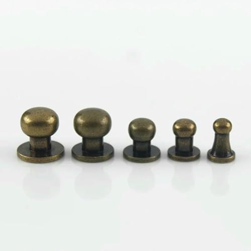 10 Stück Knöpfe mit Schraubverschluss, runder Kopf, Kugelkopf, Nagelnieten, Lederhandwerk, Hardware-Zubehör, Bronze, 10 x 8 mm 10 Stück Knöpfe mit Schraubverschluss, runder Kopf, Kugelkopf, Nagelnieten, Lederhandwerk, Hardware-Zubehör, Bronze, 10 x 8 mm von QPFNEI